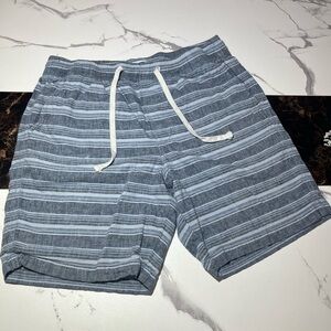 Striped Blue and White Casual Shorts